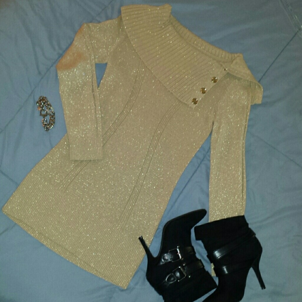 Gold Sweater Dress